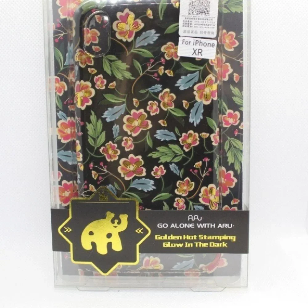 iPhone XR Floral tpu gold stamp case